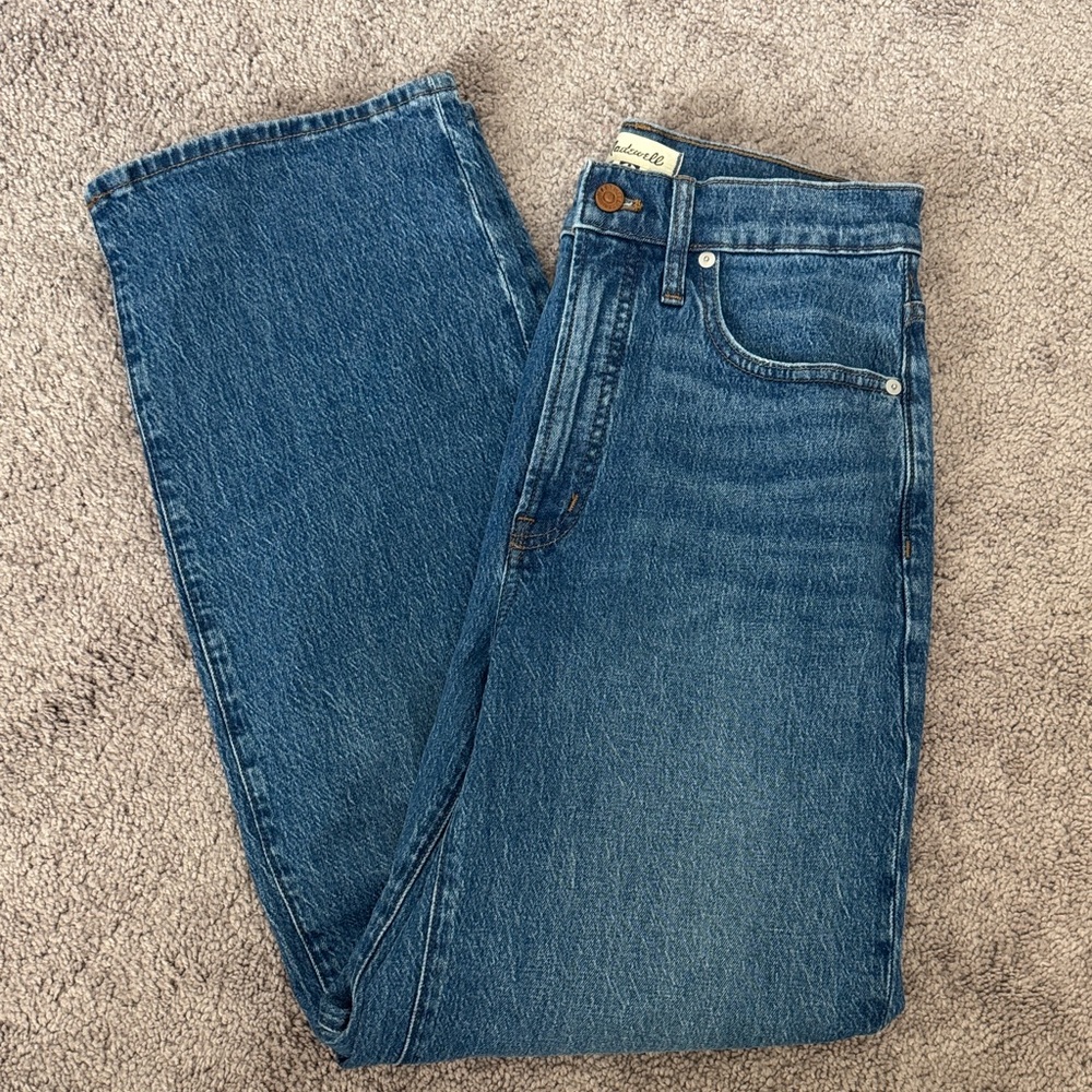 Madewell Blue Denim The Perfect Vintage Cropped Wide Leg Jeans Tall